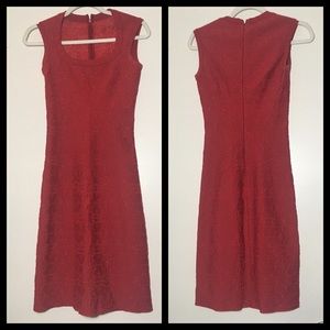Alaia red embossed sparkle bodycon dress 36